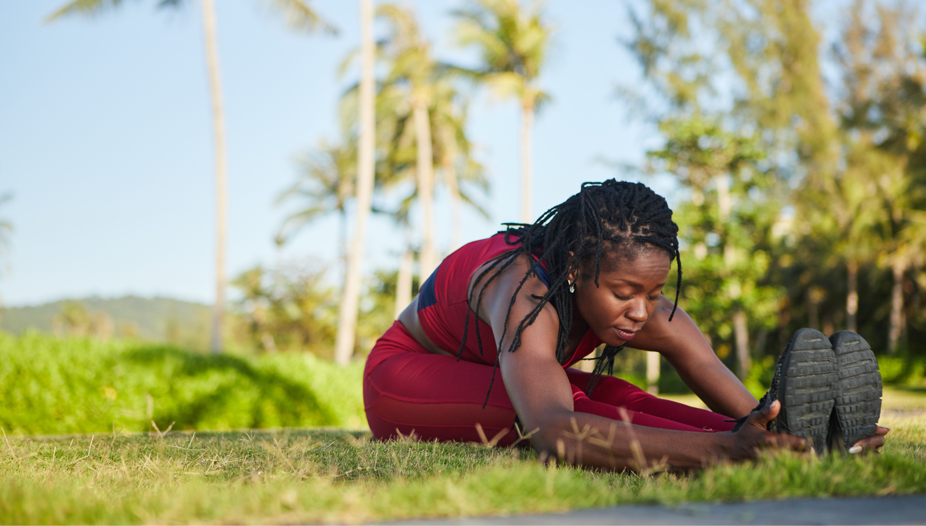 woman stretching hamstrings